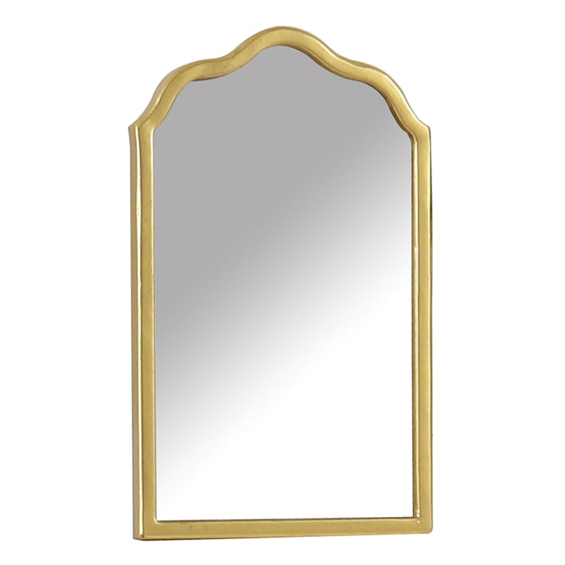 6X9.8 Gold Metal Shieild Mirror | At Home