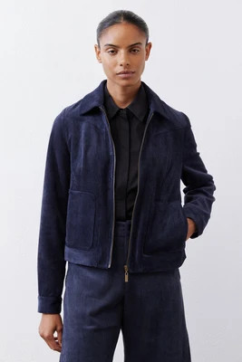 Cropped Corduroy Zip Jacket | Ruti