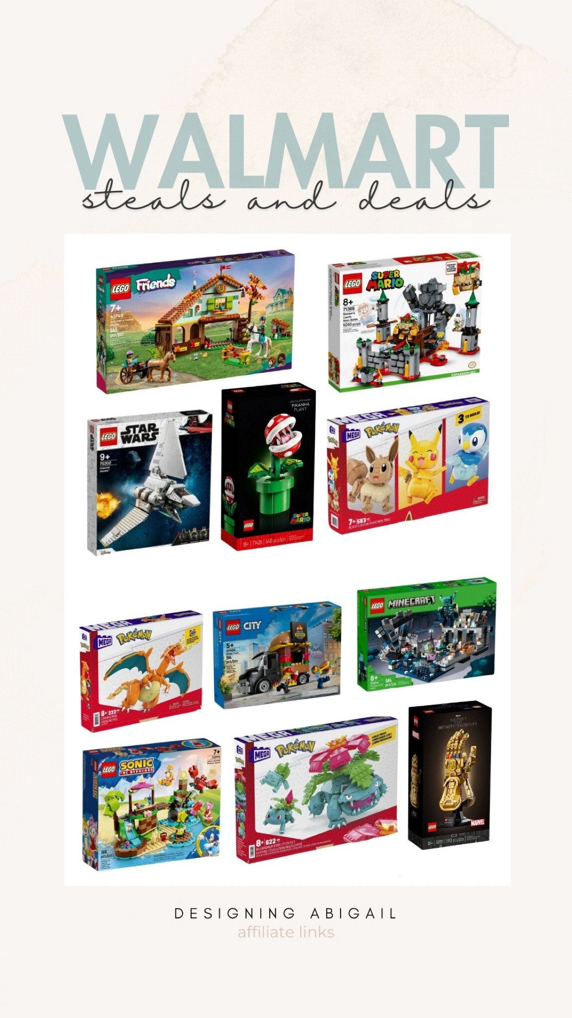 Today is the last day to grab deals on Lego! Pokémon, Minecraft, Star Wars, Lego city, Lego friends, Sonic, marvel….you name it!

#ltkcyberweek #ltkfindsunder100 #ltkfindsunder50 

#LTKGiftGuide #LTKHoliday #LTKSaleAlert