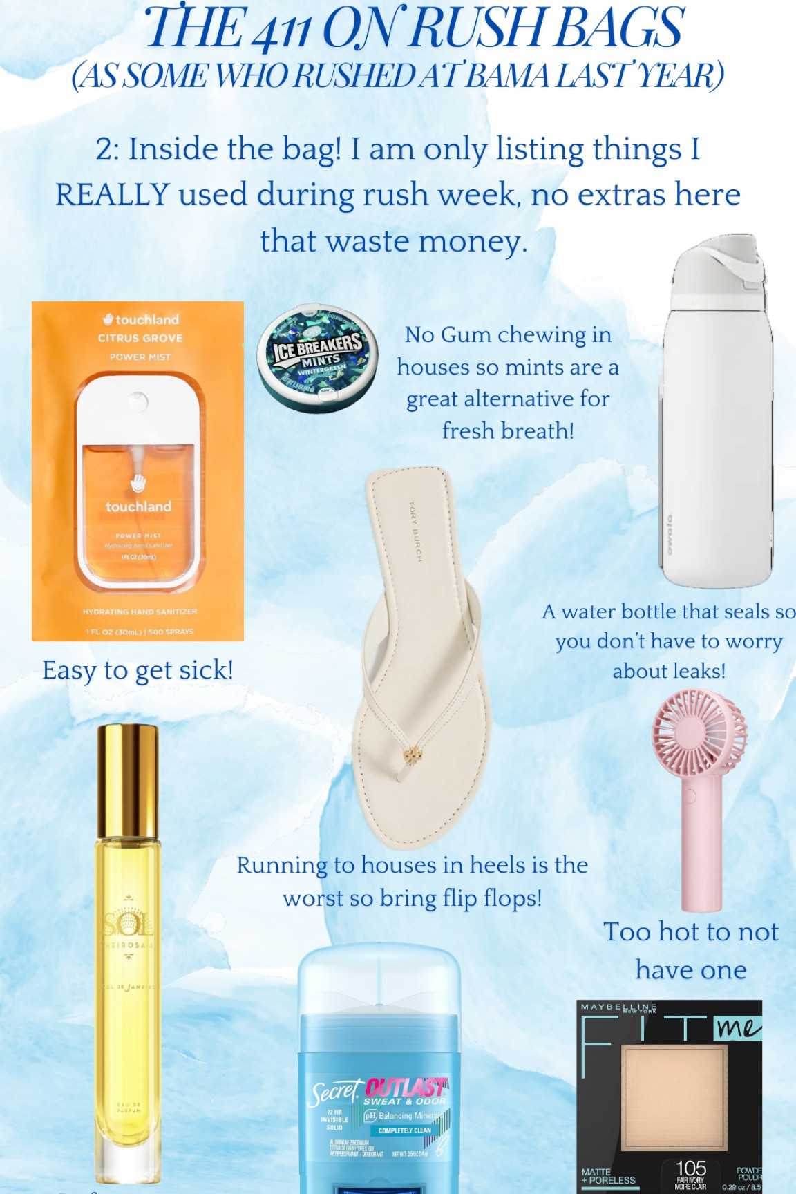 BAMA RUSH 24!!! These are things I needed in my rush bag last year so I linked them all here for you guys!! 

#LTKBeauty #LTKActive #LTKSeasonal