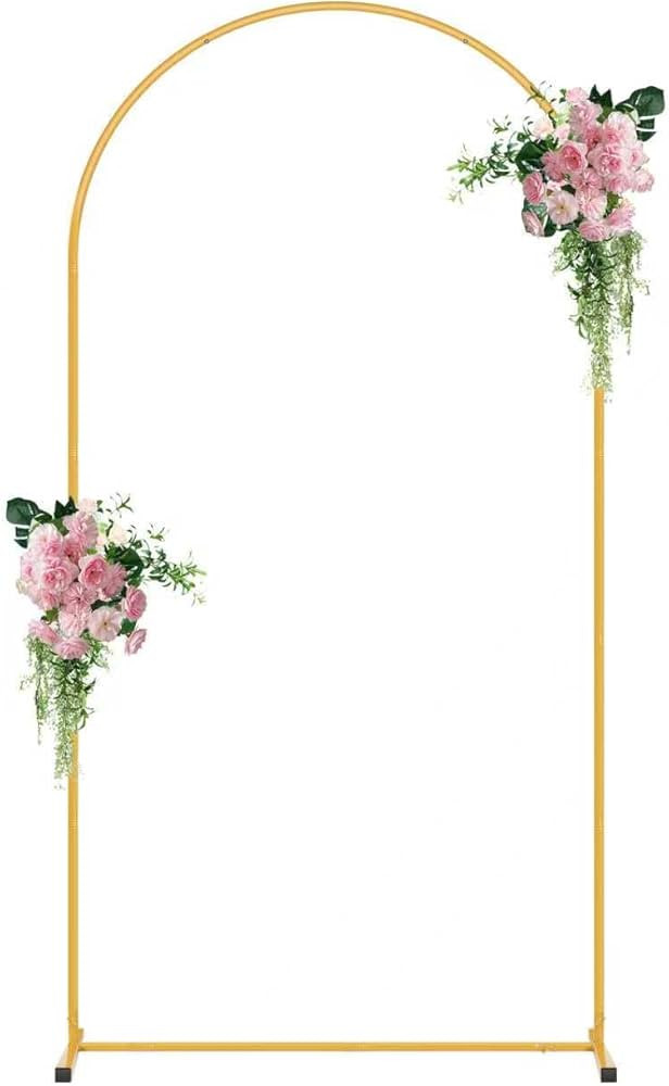7.2FT Arch Backdrop Stand, Metal Backdrop Arch Stand, Decoration Balloon Arch Stand, Gold Wedding... | Amazon (US)