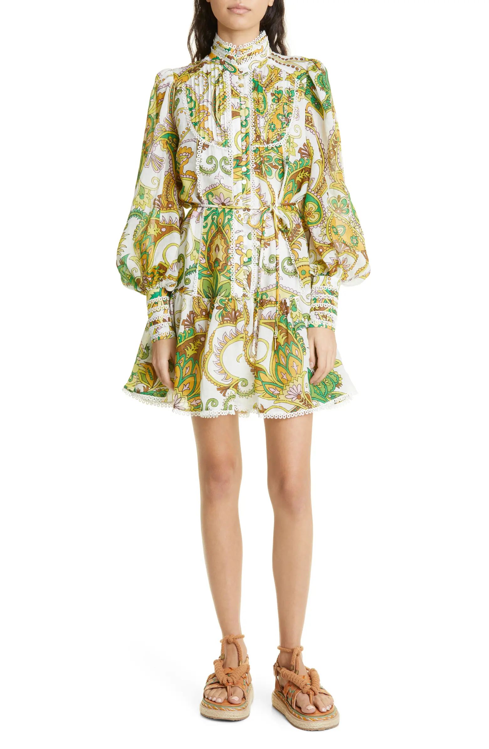 Octavia Paisley Long Sleeve Minidress | Nordstrom