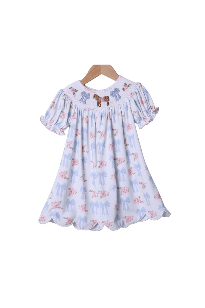 Smocked Run for the Roses Horse Dress | The Smocked Flamingo