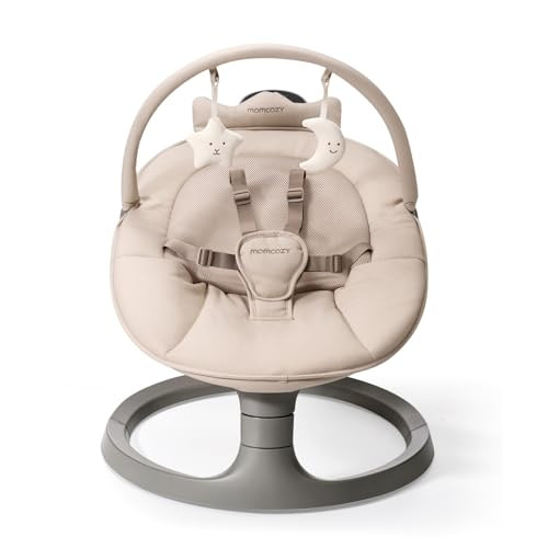 Momcozy 2-in-1 Electric Baby Swing, Dual-Arm Support System, Khaki | Amazon (US)