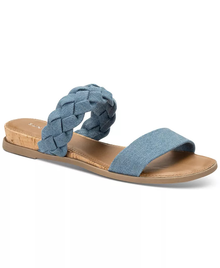 Sun + Stone Women's Easten Double Band Slide Flat Sandals, Created for Macy's - Macy's | Macy's