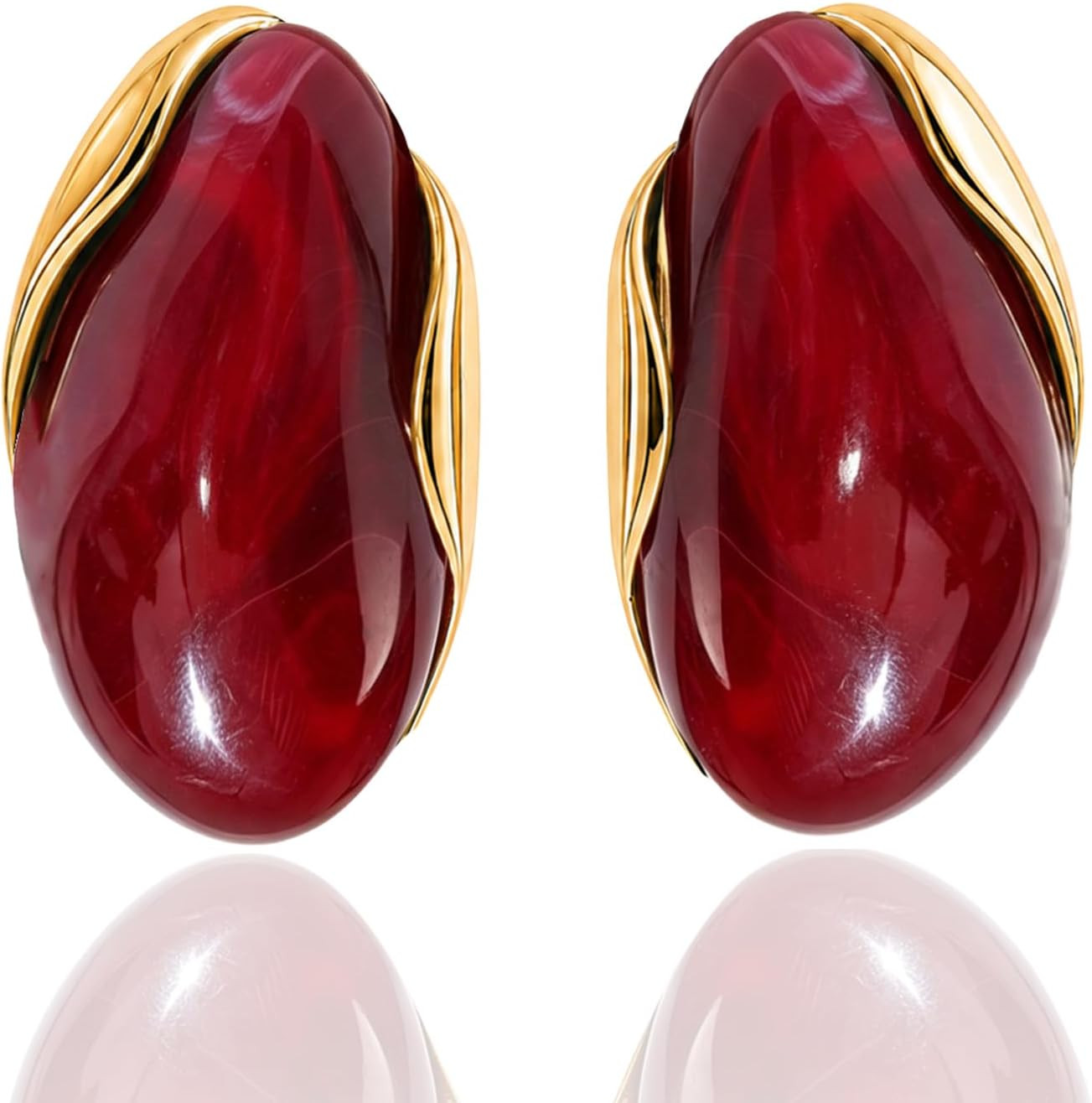 Mchic Large Statement Earrings for Women Trendy, Chunky Resin Dangle Stud | Amazon (US)