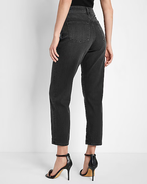 Mid Rise Black Boyfriend Jeans | Express