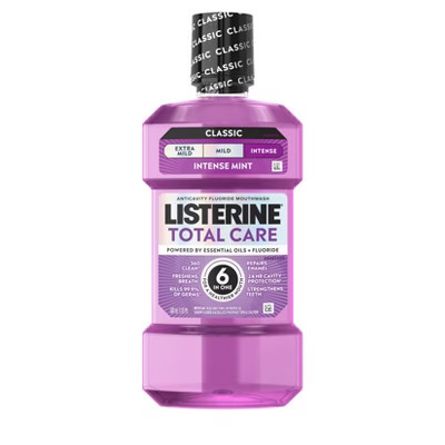 Listerine Total Care Anticavity Fluoride Intense Mouthwash - Mint - 500ml | Target