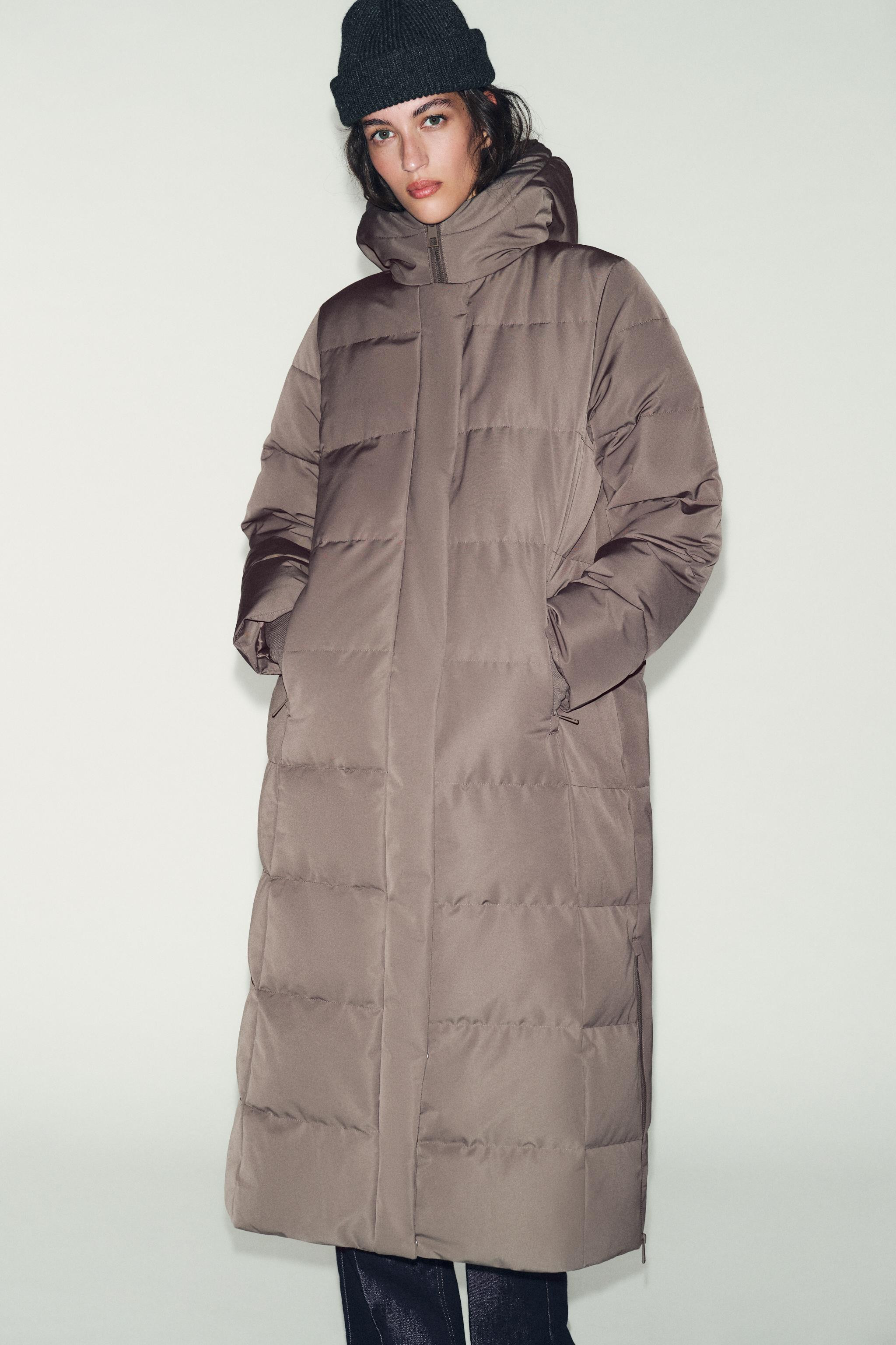 LONG WATER-REPELLENT AND WINDPROOF DOWN PUFFER JACKET WITH HOODIE | Zara UK