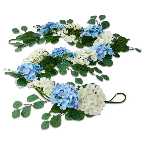 Hydrangea Garland, Blue and Cream, 6', Easter by Way To Celebrate | Walmart (US)