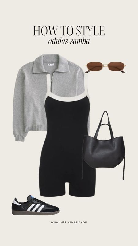 Black adidas samba outfit. Spring outfit. Summer outfit. One piece. 

#LTKstyletip #LTKfindsunder100 #LTKshoecrush