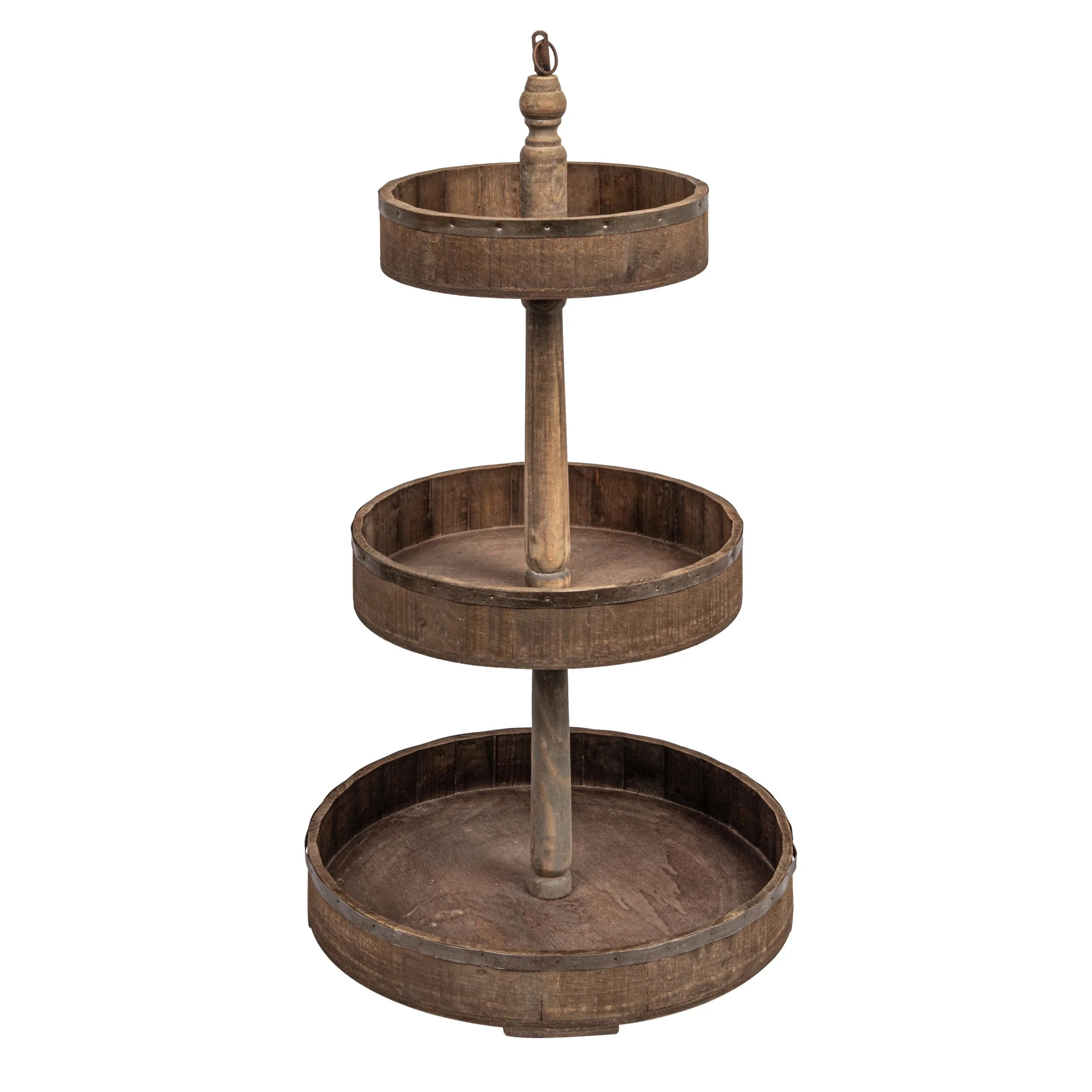 Creative Co-Op Decorative Wood & Tin 3 Tier Tray | Walmart (US)