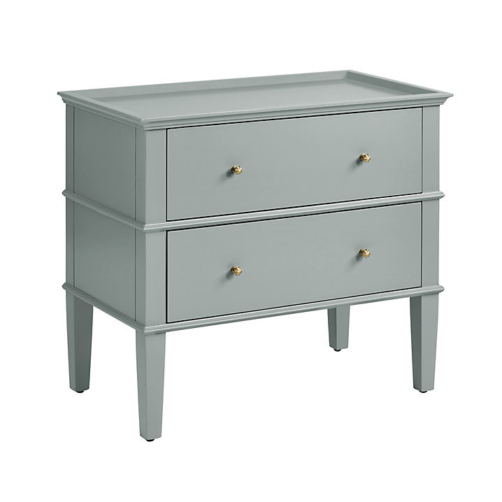 Grace 2 Drawer Nightstand with Antique Gold Knobs & Tapered Legs | Ballard Designs, Inc.