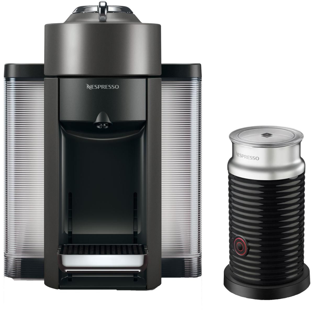 Vertuo Coffee   Espresso Single-Serve Machine in Graphite Metal and Aeroccino M - 9234514 | HSN | HSN