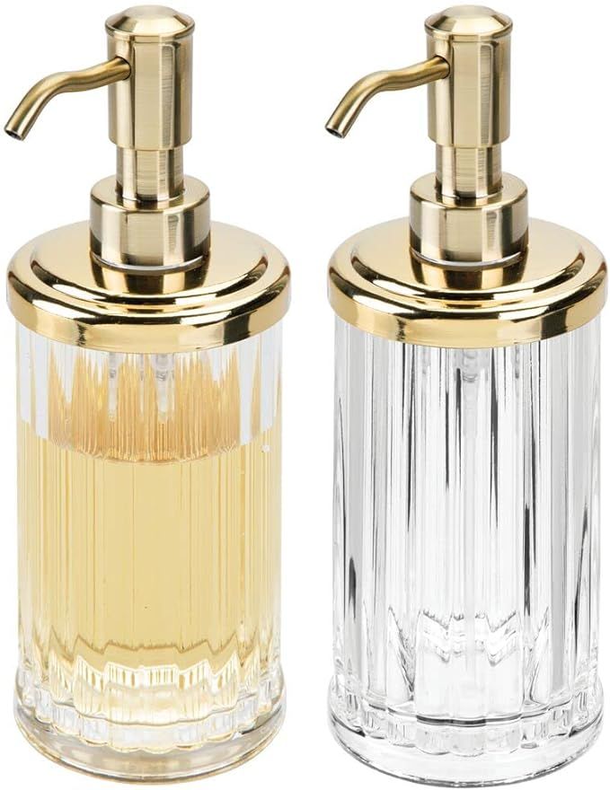 mDesign Fluted Plastic Refillable Liquid Soap Dispenser Pump Bottle for Bathroom Vanity Counterto... | Amazon (US)