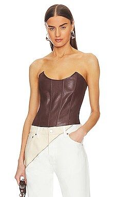 Miaou Leia Corset in Brown from Revolve.com | Revolve Clothing (Global)