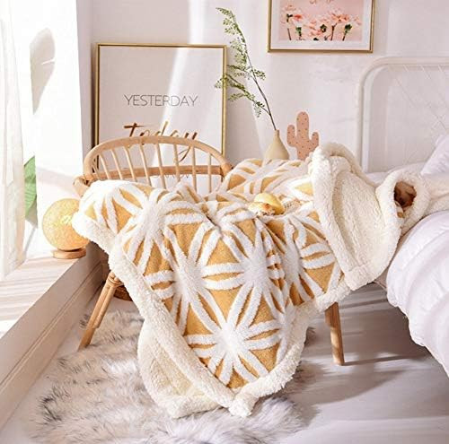 Ukeler Yellow Sherpa Fleece Blanket Ultra Plush Lightweight Throw Blanket Cozy Soft Luxury Blanket f | Amazon (US)