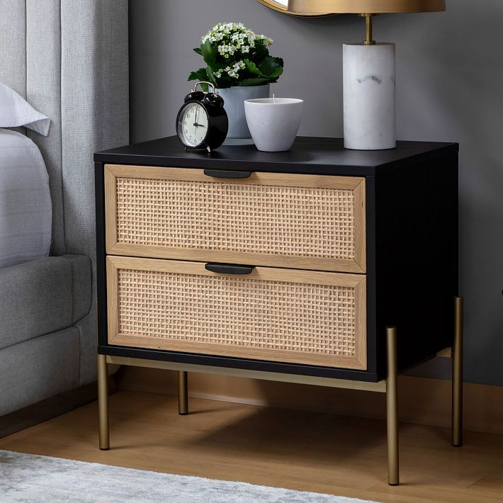 Lofted Rattan & Wood 2-Drawer Nightstand (25.75") | West Elm (US)
