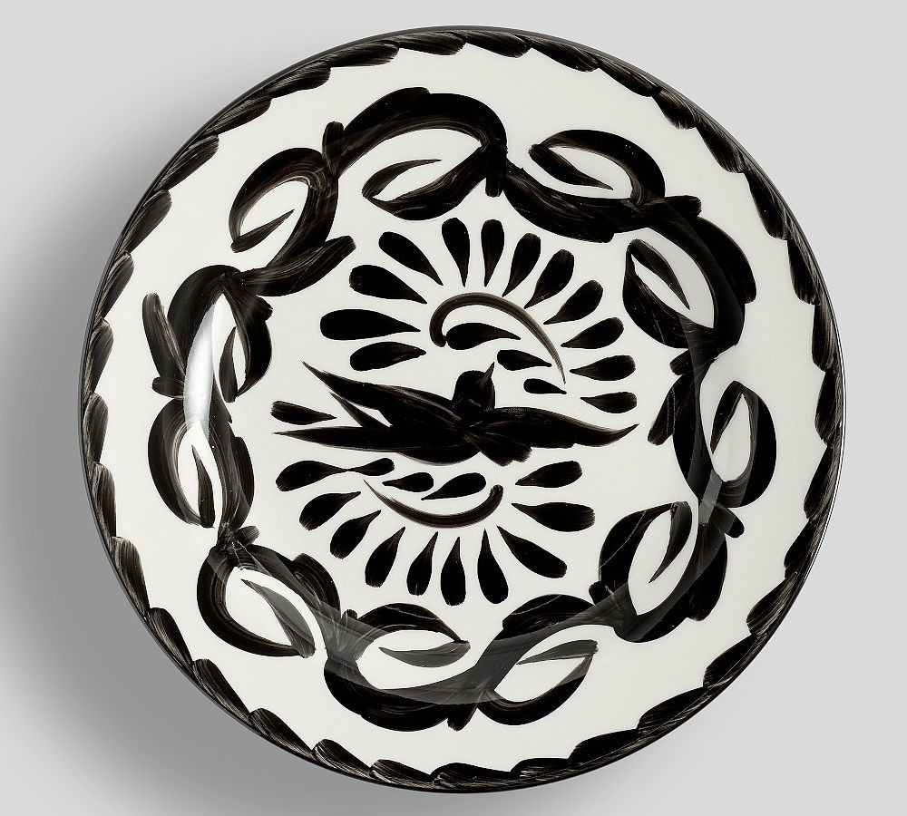 Puebla Dinner Plates, Set of 4 - Black/White | Pottery Barn (US)