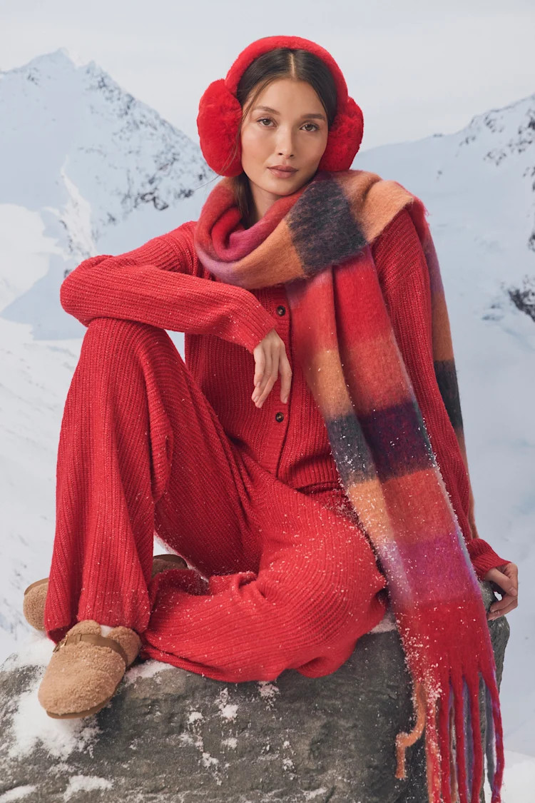 Carvalho Red Ribbed Knit Sweater Pants | Lulus