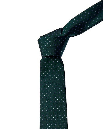 Green Gancini Silk Tie | Gilt & Gilt City