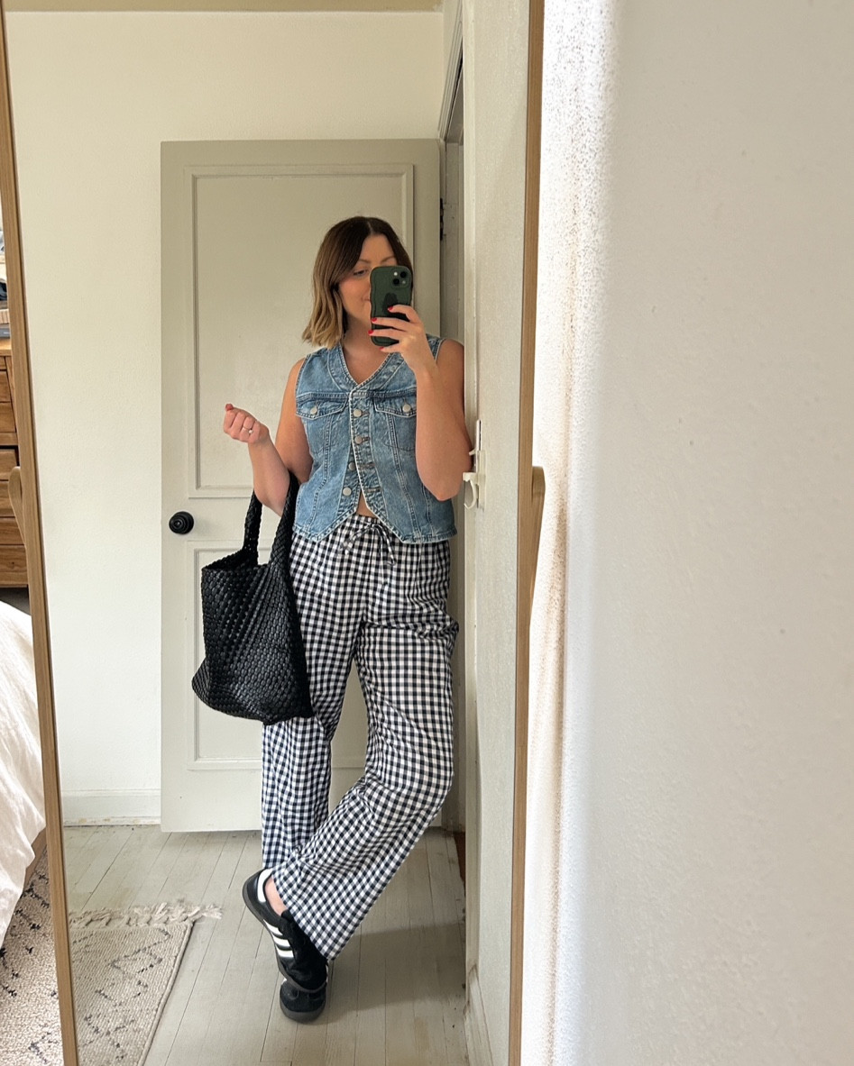 Vest is Target Small, the pants are Gap Factory but sold out so I linked similar vibe poplin pants! 

#LTKfindsunder50 #LTKfindsunder100 #LTKstyletip