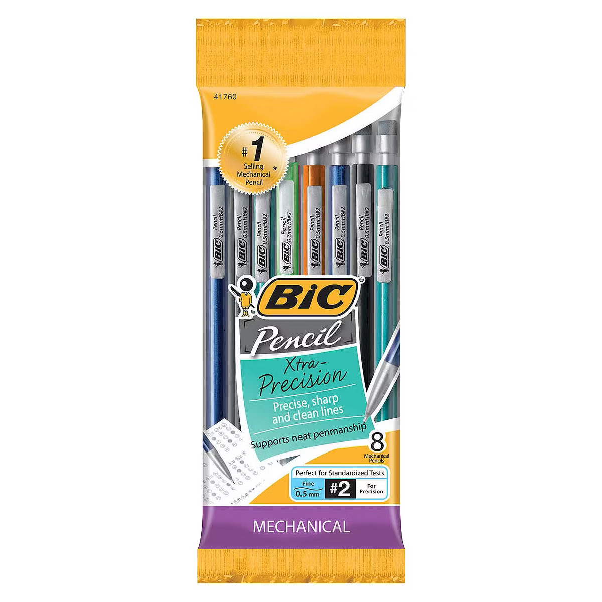 BIC #2 Xtra Precision Mechanical Pencils, 0.5mm, 8ct - Multicolor: School Supplies, Accurate Lead... | Target