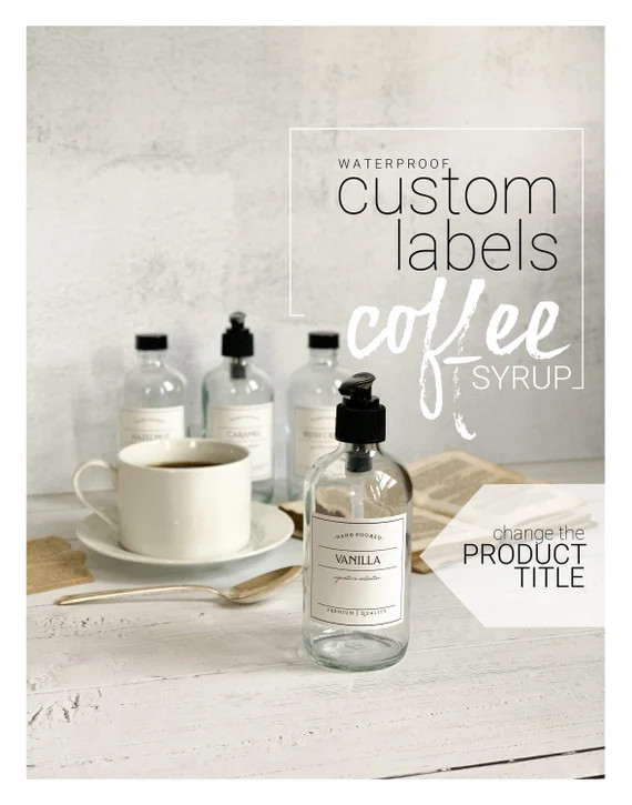 Custom Coffee Syrup Labels - Waterproof Label - Coffee Flavor Labels - Coffee Bar Labels - Create... | Etsy (US)