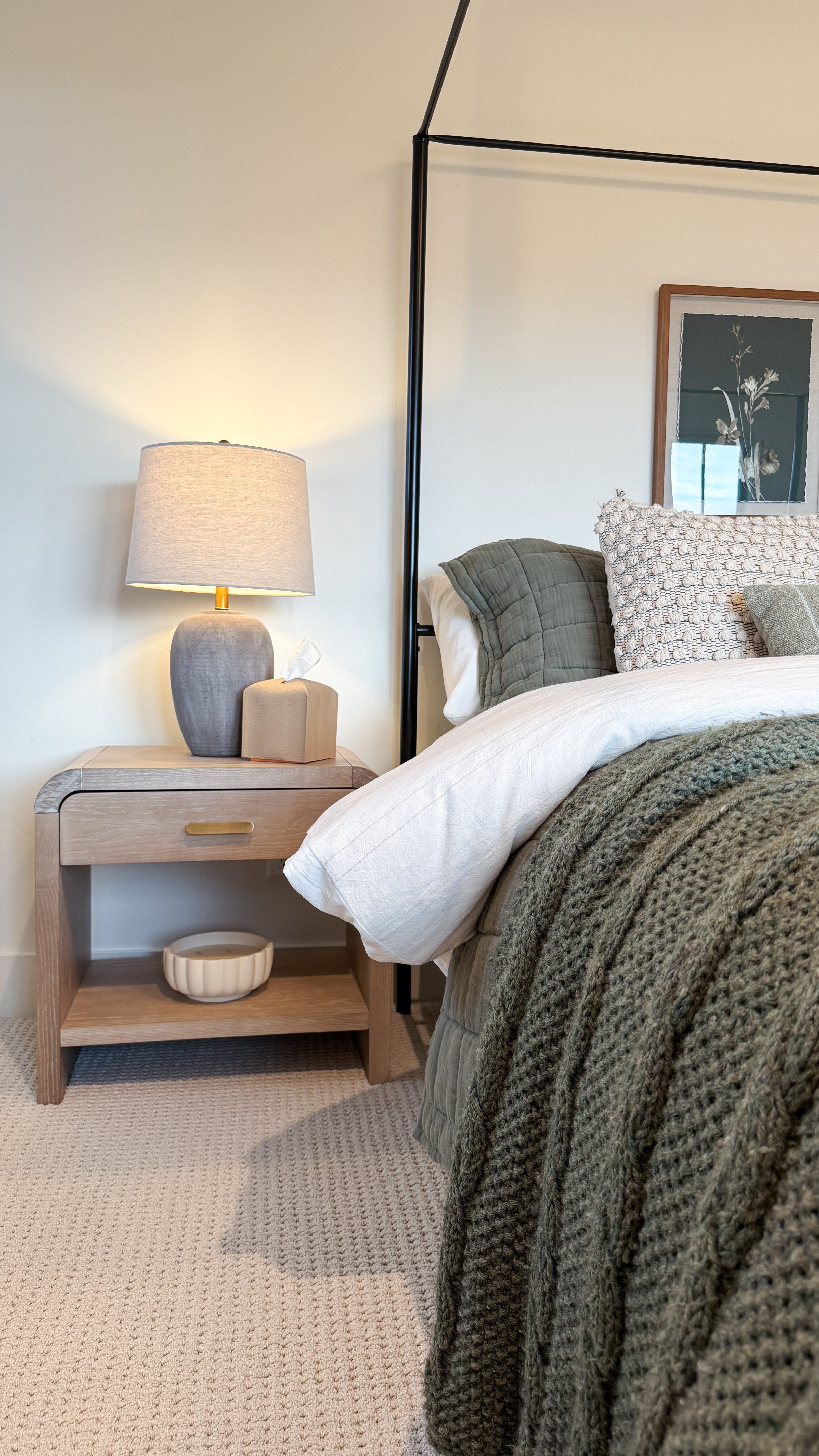 Cozy winter bedding with an oversized warmer duvet. Plus a fan-favorite quilt and handmade throw blanket (knit by yours truly!). Plus my new tissue box cover for those guests that always have to have tissues by their bed -- but you still want it to look pretty! 

 #LTKHome