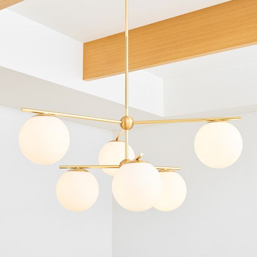 Sphere &amp; Stem 6-Light Semi-Flush Mount (36") | West Elm (US)