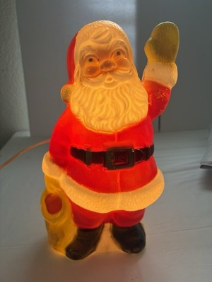 Vintage Plastic Blow-Mold Santa Figure Table-top Christmas Décor Working | eBay US