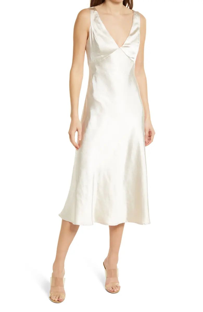 Incredible Love Cowl Back Satin Midi Dress | Nordstrom