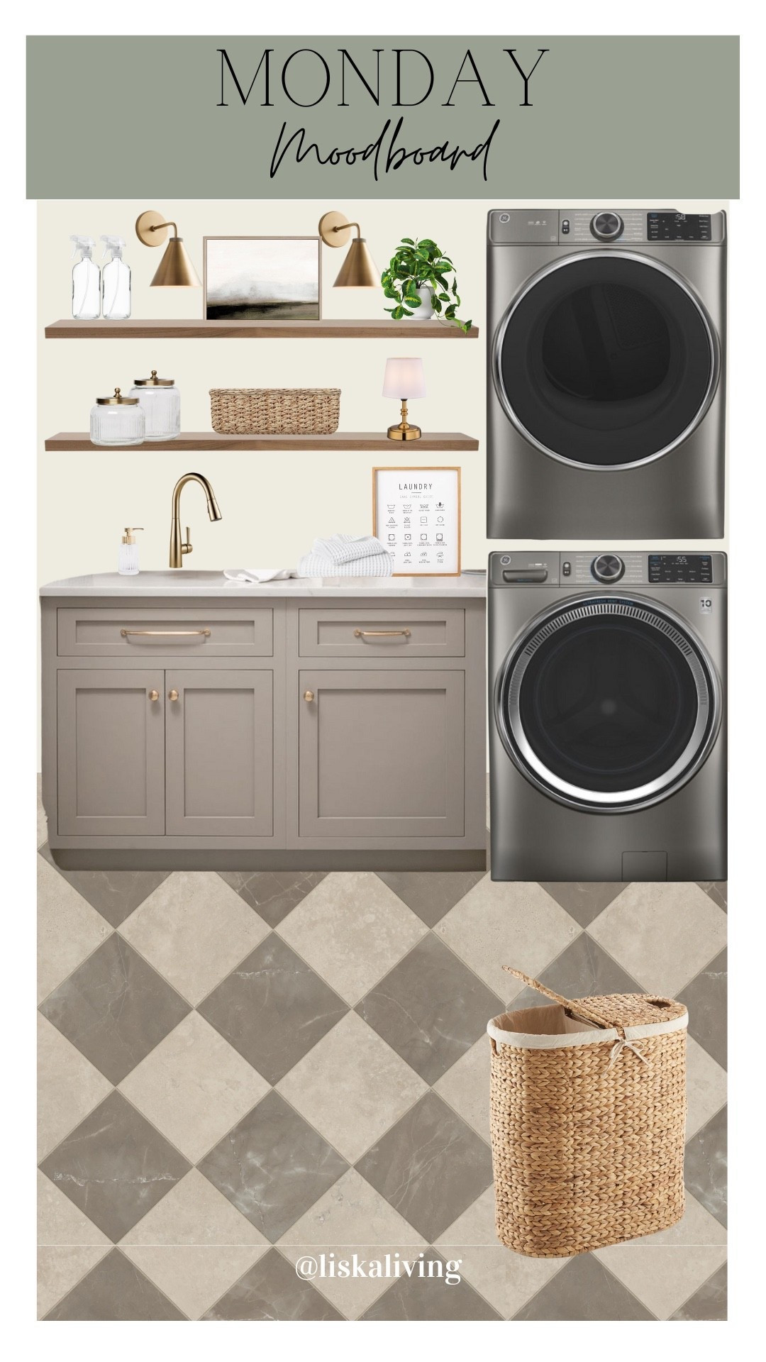 ✨MONDAY MOODBOARD - LAUNDRY ROOM✨

I loooove the floors in this bathroom. These are a pretty penny so I opted for some more afford decor in here! I love that the shelves provide functionality while still being able to show case pretty pieces.

✨Comment MONDAY for 🔗 

✨FOLLOW @liskaliving and @oakandolive_designs for more home styling inspo and curated moodboards like this one! Thanks for being here! 🤍

✨SAVE this post for later!
.
.
.
.
.
#mondaymoodboard #laundryroominspo #laundryroomdesign #laundryroom #tilefloor 

#LTKStyleTip #LTKHome