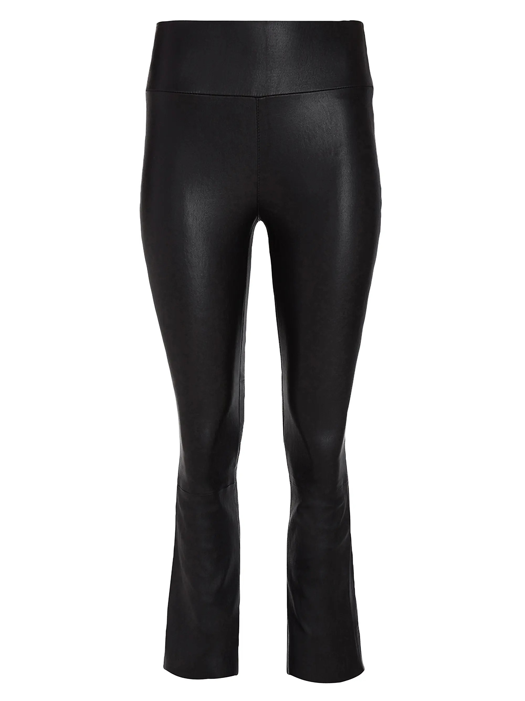 Leather High-Rise Crop Flare Leggings | Saks Fifth Avenue