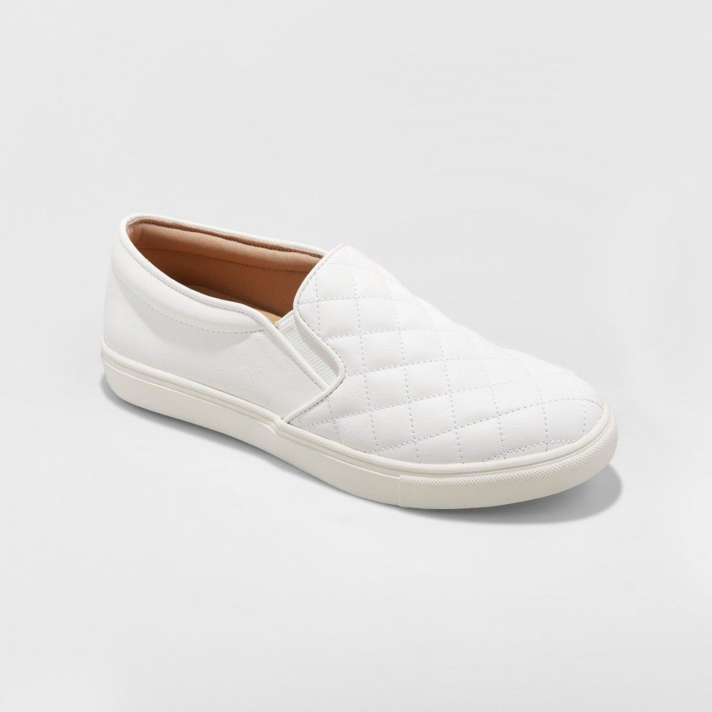 Women's Reese Quilted Sneakers - A New Day White 9 | Target
