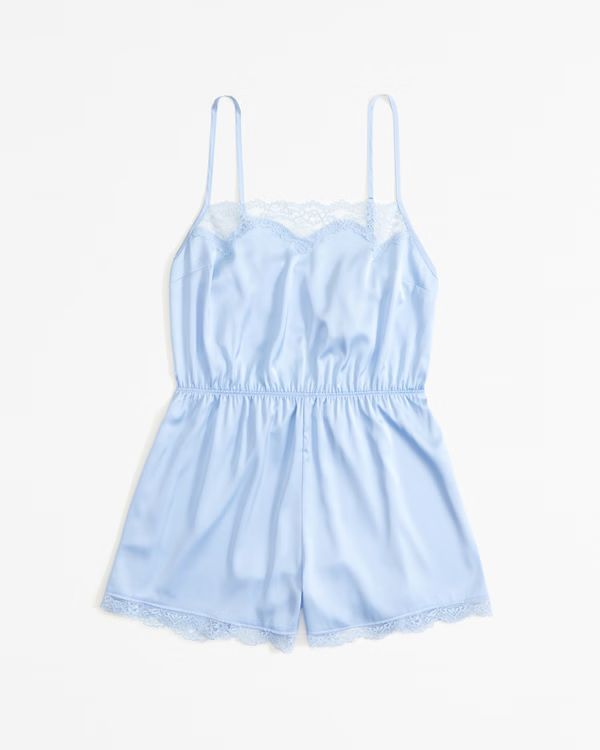 Lace and Satin Romper | Abercrombie & Fitch (US)