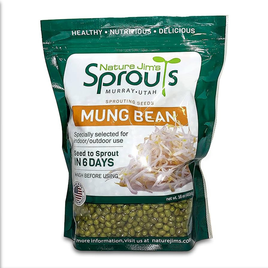 Nature Jims Premium Mung Bean Sprouting Seeds – 16 Oz – NON GMO- Resealable Bag for Longer Fr... | Amazon (US)