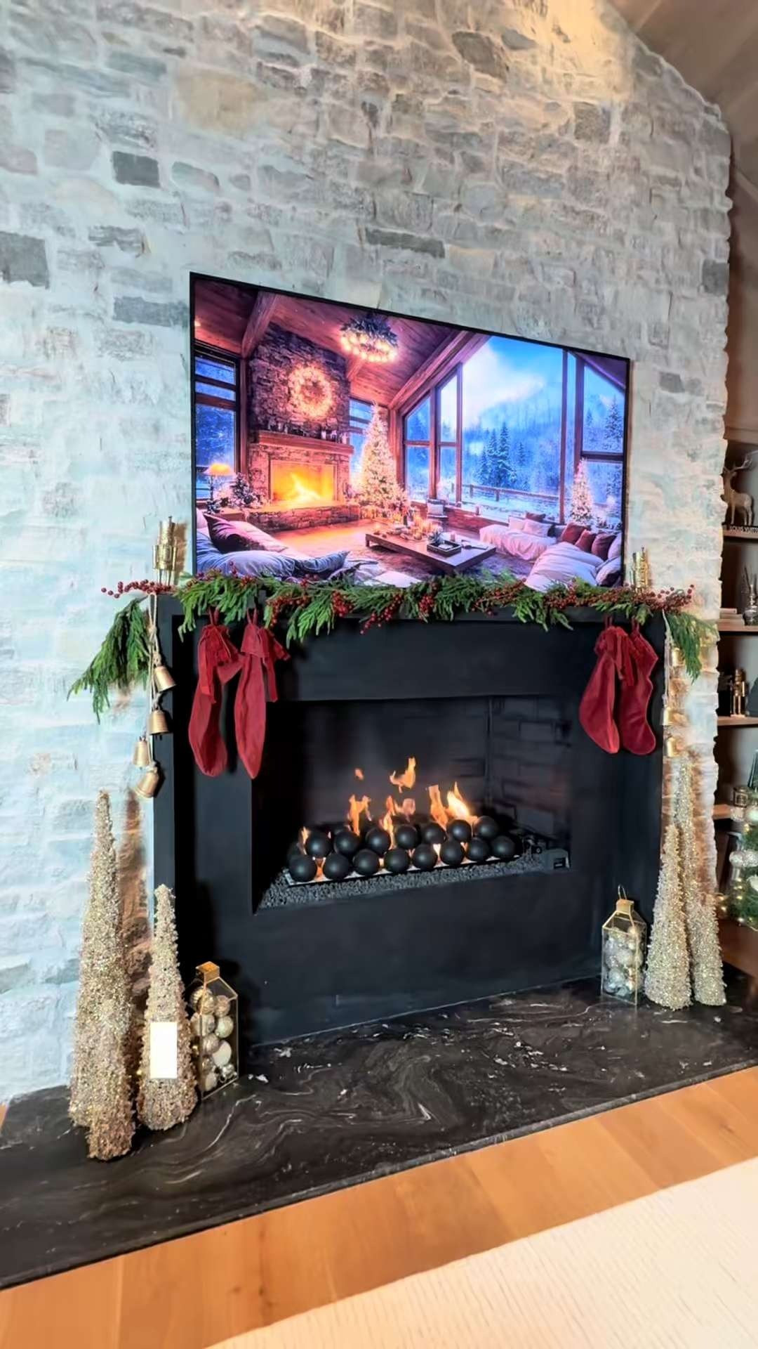 Christmas fireplace decor! 

 