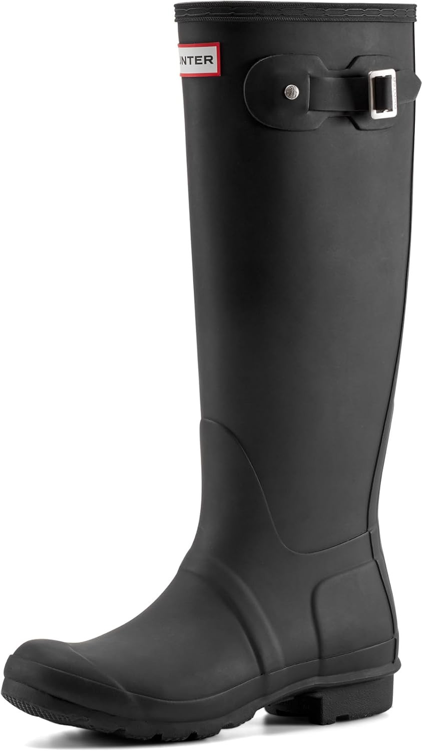 Hunter Women's Original Tall Rain Boots, Black, 8 Medium | Amazon (US)