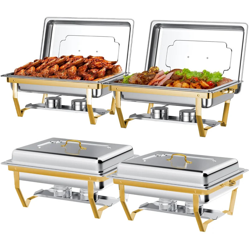 9QT Chafing Dish Buffet Set, Foldable Full Size Buffet Server Food Warmer, Stainless Steel Cateri... | Wayfair North America