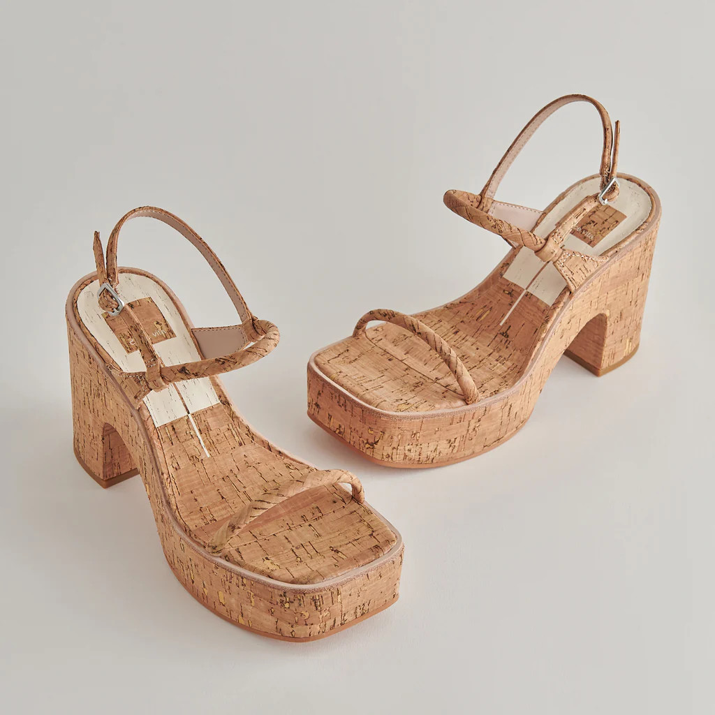 JODIE HEELS NATURAL CORK | DolceVita.com