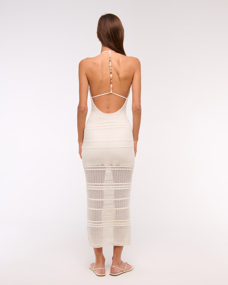 Beaded Crochet-Style Maxi Dress | Abercrombie & Fitch (US)