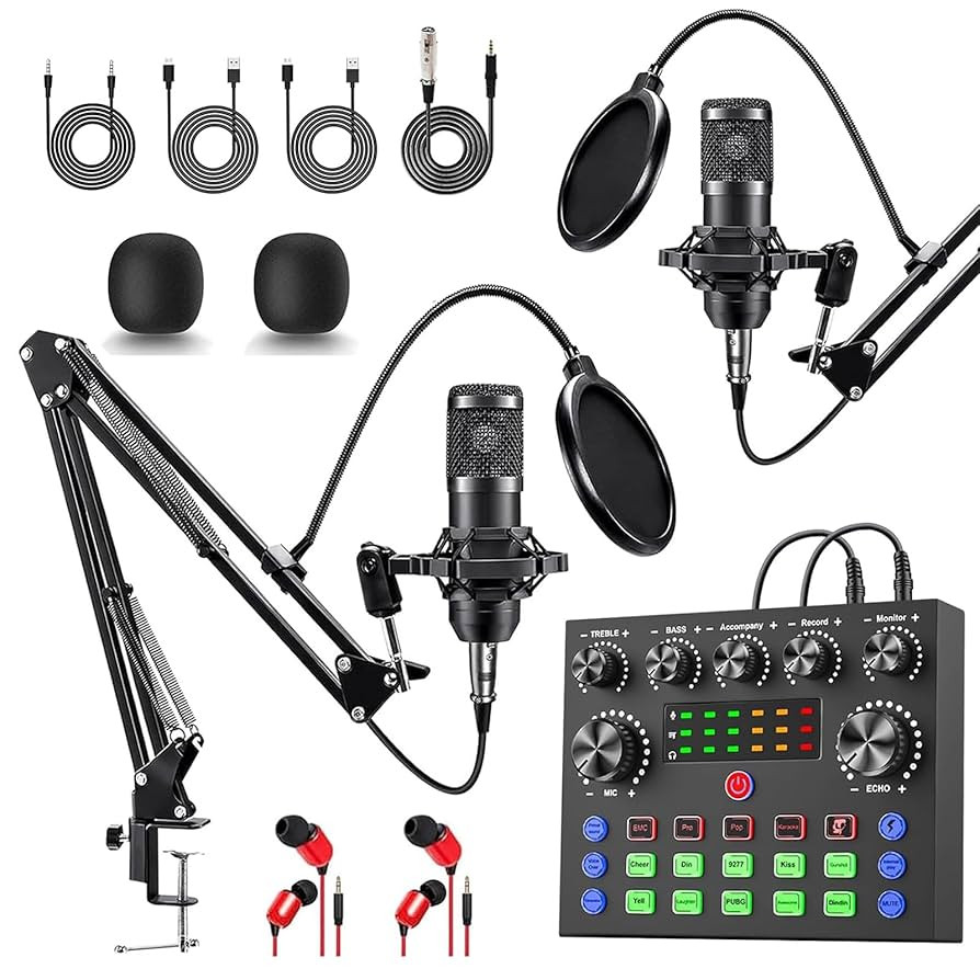 Podcast Equipment Bundle for 2, Recording Studio Package with Audio Interface, Studio Condenser M... | Amazon (US)