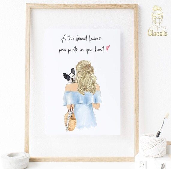 Personalized Girl and Dog Best Friends Print Art / Pet and | Etsy | Etsy (US)