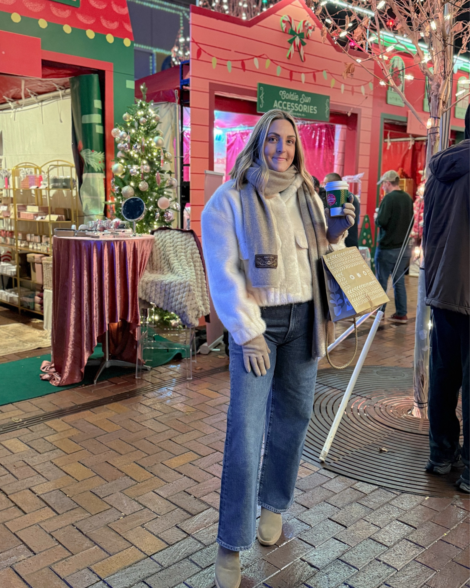 Christmas Market outfit!  Loving all the faux fur coats and this one is on major sale right now for under $80! TTS.  

Aritzia cashmere scarf, cashmere scarf, Agolde jeans, wide leg jeans, waterproof boots, neutral outfit, winter outfits 

#LTKSeasonal #LTKSaleAlert #LTKHoliday