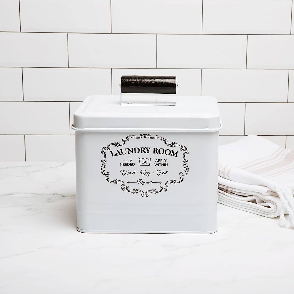 Nine Royal Laundry Detergent Container - Dryer Sheet Holder- Laundry Room Storage Box- Farmhouse ... | Amazon (US)