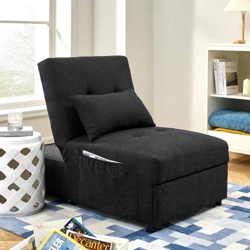 4-in-1 Function Sofa Bed Chair, Folding Ottoman Sleeper Sofa Bed with Large Pockets and Pillow, A... | Walmart (US)