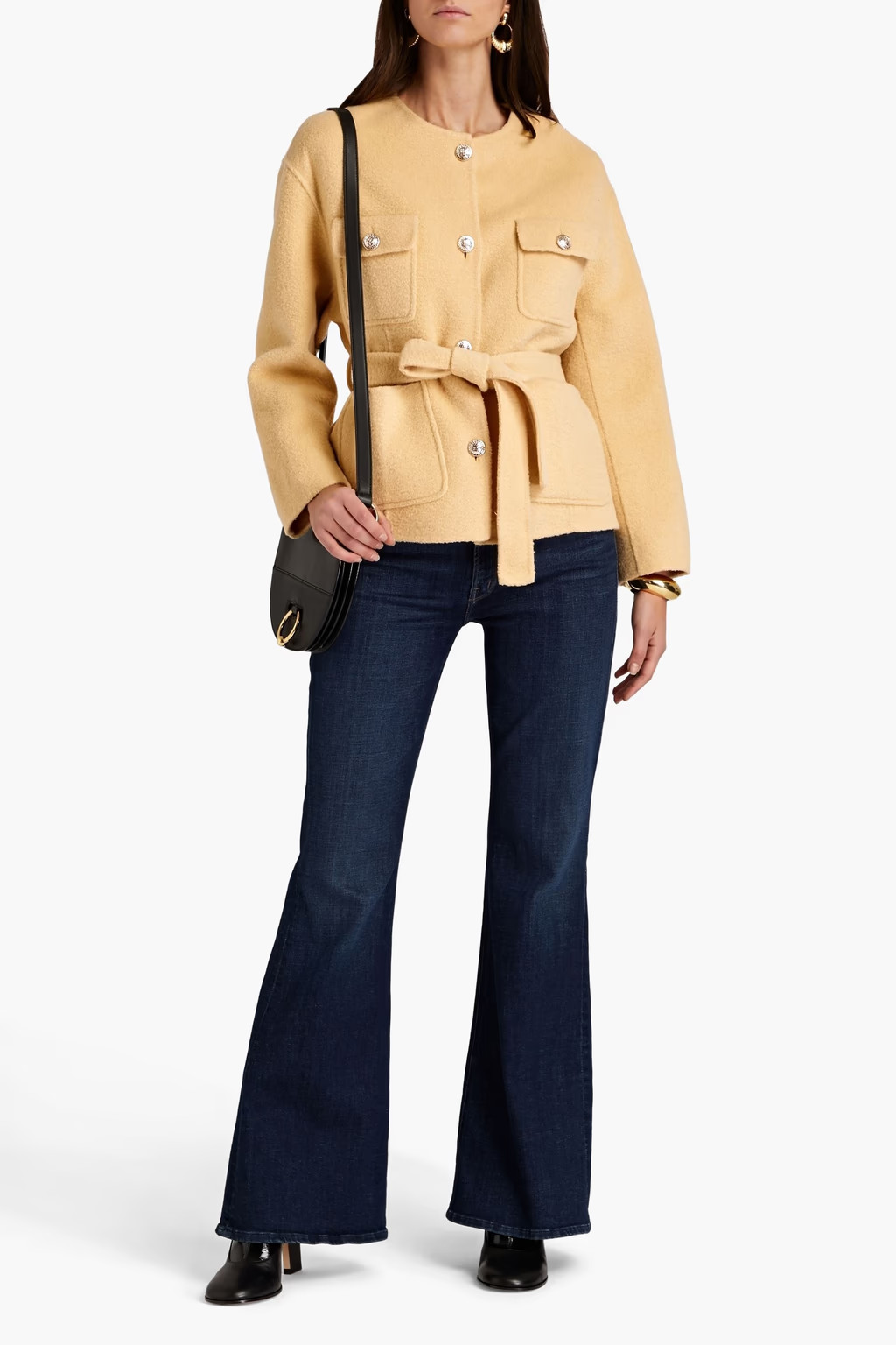 Belted bouclé jacket | The Outnet (UK and Europe)