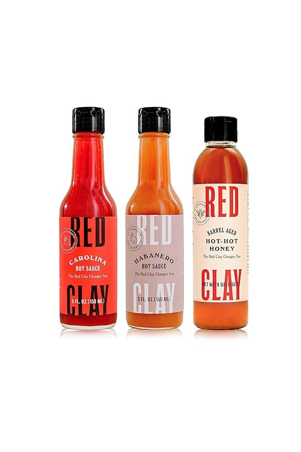 Red Clay Hot Sauce and Hot Honey, Heat Lovers Variety Pack (3 Count), with Carolina Hot Sauce (5 ... | Amazon (US)