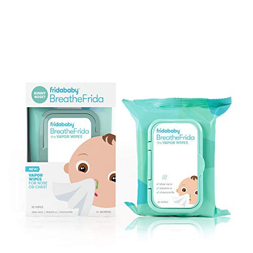 Frida Baby Breathefrida Toddler & Baby Nose Wipes, Baby Saline Wipes for Nose, Chest, Allergy Relief, Alcohol Free, Made with Aloe Vitamin E & Chamomile, 30 Count, 1pk | Amazon (US)